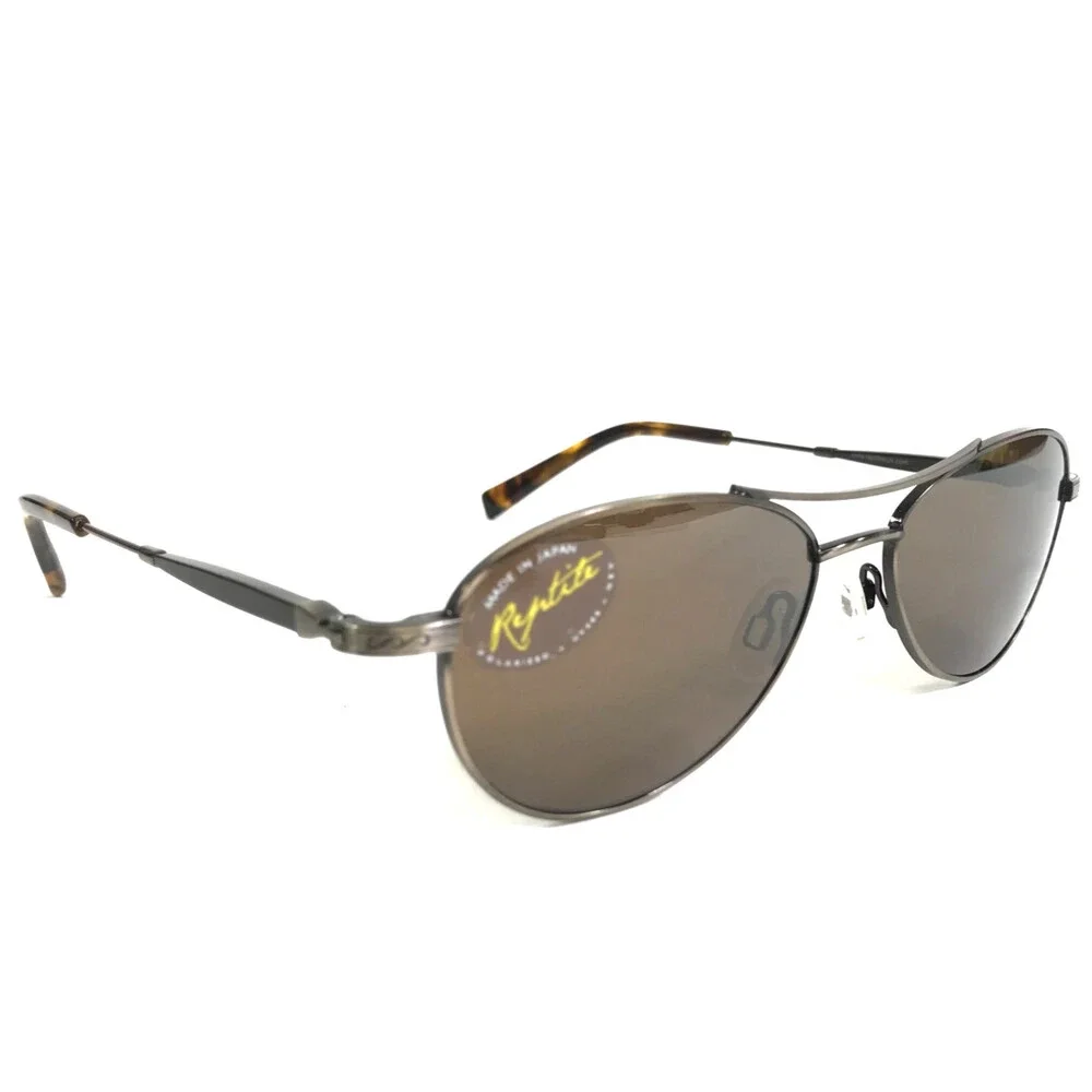 Reptile Sunglasses SANTIAGO AGO Gold Brown Oval Frames w/ Brown Polarized Lenses